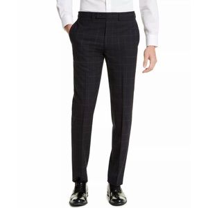 Calvin Klein Mens Dress Pants Blue Size 38W X 30L Slim Fit Wool Stretch $190